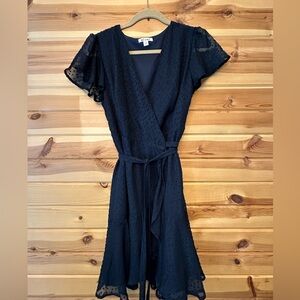 Miami navy blue wrap dress.